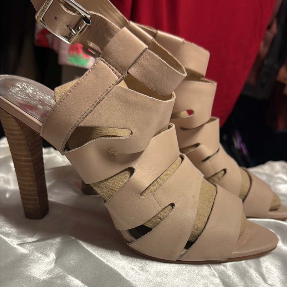 Vince Camuto Nude Strappy Heels